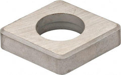 Made in USA - 1" Inscribed Circle, Diamond (Shape) Shim for Indexables - Carbide, 1/8" Thick, CSN Shim Style, Negative Rake - Exact Tool & Supply