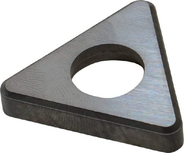 Made in USA - 3/4" Inscribed Circle, Triangle Shim for Indexables - Carbide, 3/16" Thick, TSN Shim Style, Negative Rake, Left Hand, Right Hand Cut - Exact Tool & Supply
