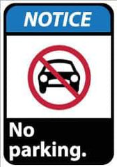 NMC - "Notice - No Parking", 14" Long x 10" Wide, Pressure-Sensitive Vinyl Safety Sign - Rectangle, 0.004" Thick, Use for Security & Admittance - Exact Tool & Supply