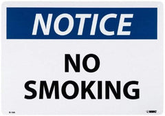 NMC - "Notice - No Smoking", 14" Long x 20" Wide, Aluminum Safety Sign - Rectangle, 0.04" Thick, Use for Accident Prevention - Exact Tool & Supply