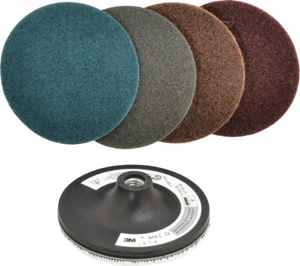 3M - 5 Piece, 5" Disc Diam, Abrasive Disc Kit - Nonwoven - Exact Tool & Supply