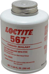 Loctite - 350 ml Brush Top Can White Pipe Sealant - Methacrylate Ester, 400°F Max Working Temp, For Sealing Metal Tapered Pipe Threads & Fittings Up to 2" - Exact Tool & Supply