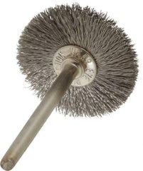 Anderson - 1" OD, 1/8" Shank Diam, Crimped Stainless Steel Wheel Brush - 0.005" Filament Diam, 25,000 RPM - Exact Tool & Supply