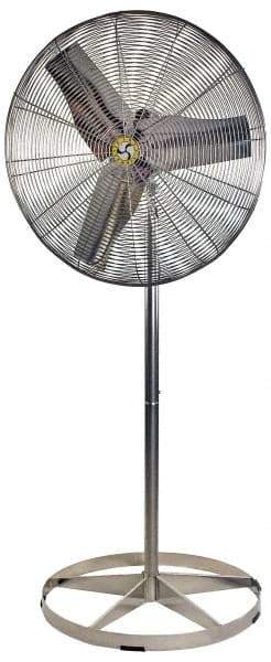 Airmaster - 30" Blade, 1/4 hp, 8,800 Max CFM, Single Phase Food Service Non-Adjustable Pedestal Fan - 115/230 Volts, 1 Speed - Exact Tool & Supply