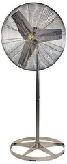 Airmaster - 30" Blade, 1/4 hp, 8,800 Max CFM, Single Phase Food Service Non-Adjustable Pedestal Fan - 115/230 Volts, 1 Speed - Exact Tool & Supply