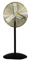 Airmaster - 24" Blade, 1/3 hp, 4,062, 4,699 & 5,548 CFM, Oscillating Industrial Circulation Fan - Pedestal, 115 Volts, 2.5 Amps, 3 Speed - Exact Tool & Supply