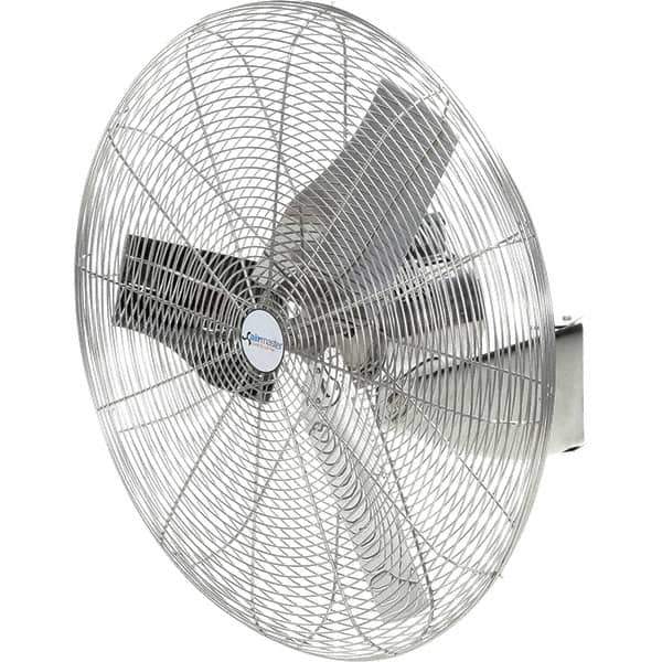 Airmaster - 30" Blade, 1/4 hp, 8,800 Max CFM, Single Phase Food Service Non-Oscillating Wall Mounting Fan - 115/230 Volts, 1 Speed - Exact Tool & Supply