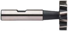 Interstate - 7/8" Diam x 7/32" Face Width, High Speed Steel, 10 Teeth, Shank Connection Woodruff Keyseat Cutter - Uncoated, 2-7/32" OAL x 1/2" Shank, Staggered Teeth, ANSI 707, Old Standard 12 - Exact Tool & Supply