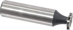 Interstate - 1/2" Diam x 1/16" Face Width, High Speed Steel, 8 Teeth, Shank Connection Woodruff Keyseat Cutter - Uncoated, 2-1/16" OAL x 1/2" Shank, Straight Teeth, ANSI 204, Old Standard 1 - Exact Tool & Supply