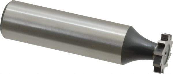 Interstate - 1/2" Diam x 3/32" Face Width, High Speed Steel, 8 Teeth, Shank Connection Woodruff Keyseat Cutter - Uncoated, 2-3/32" OAL x 1/2" Shank, Straight Teeth, ANSI 304, Old Standard 2 - Exact Tool & Supply