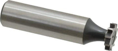 Interstate - 1/2" Diam x 3/32" Face Width, High Speed Steel, 8 Teeth, Shank Connection Woodruff Keyseat Cutter - Uncoated, 2-3/32" OAL x 1/2" Shank, Straight Teeth, ANSI 304, Old Standard 2 - Exact Tool & Supply