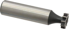 Interstate - 1/2" Diam x 1/8" Face Width, High Speed Steel, 8 Teeth, Shank Connection Woodruff Keyseat Cutter - Uncoated, 2-1/8" OAL x 1/2" Shank, Straight Teeth, ANSI 404, Old Standard 3 - Exact Tool & Supply