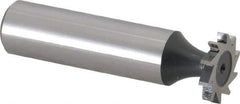 Interstate - 5/8" Diam x 3/32" Face Width, High Speed Steel, 8 Teeth, Shank Connection Woodruff Keyseat Cutter - Uncoated, 2-3/32" OAL x 1/2" Shank, Straight Teeth, ANSI 305, Old Standard 4 - Exact Tool & Supply