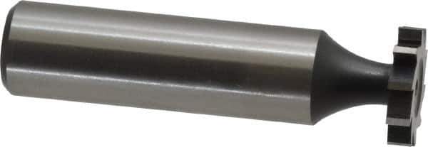 Interstate - 5/8" Diam x 1/8" Face Width, High Speed Steel, 8 Teeth, Shank Connection Woodruff Keyseat Cutter - Uncoated, 2-1/8" OAL x 1/2" Shank, Straight Teeth, ANSI 405, Old Standard 5 - Exact Tool & Supply