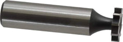 Interstate - 5/8" Diam x 1/8" Face Width, High Speed Steel, 8 Teeth, Shank Connection Woodruff Keyseat Cutter - Uncoated, 2-1/8" OAL x 1/2" Shank, Straight Teeth, ANSI 405, Old Standard 5 - Exact Tool & Supply