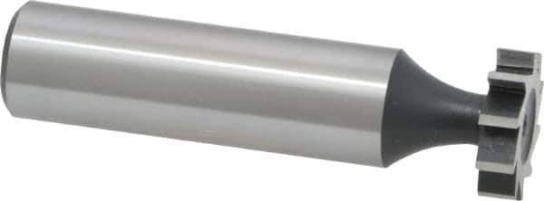 Interstate - 5/8" Diam x 5/32" Face Width, High Speed Steel, 8 Teeth, Shank Connection Woodruff Keyseat Cutter - Uncoated, 2-5/32" OAL x 1/2" Shank, Straight Teeth, ANSI 505, Old Standard 6 - Exact Tool & Supply