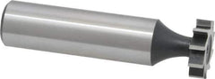 Interstate - 5/8" Diam x 5/32" Face Width, High Speed Steel, 8 Teeth, Shank Connection Woodruff Keyseat Cutter - Uncoated, 2-5/32" OAL x 1/2" Shank, Straight Teeth, ANSI 505, Old Standard 6 - Exact Tool & Supply