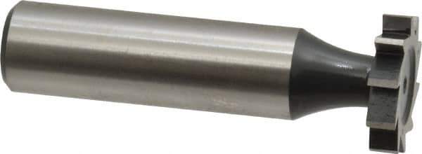 Interstate - 3/4" Diam x 5/32" Face Width, High Speed Steel, 10 Teeth, Shank Connection Woodruff Keyseat Cutter - Uncoated, 2-5/32" OAL x 1/2" Shank, Straight Teeth, ANSI 506, Old Standard 8 - Exact Tool & Supply