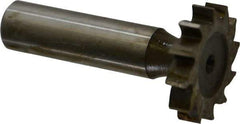Interstate - 1-1/8" Diam x 7/32" Face Width, High Speed Steel, 12 Teeth, Shank Connection Woodruff Keyseat Cutter - Uncoated, 2-7/32" OAL x 1/2" Shank, Straight Teeth, ANSI 709, Old Standard 17 - Exact Tool & Supply