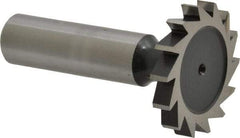 Interstate - 1-1/4" Diam x 3/16" Face Width, High Speed Steel, 14 Teeth, Shank Connection Woodruff Keyseat Cutter - Uncoated, 2-3/16" OAL x 1/2" Shank, Straight Teeth, ANSI 610, Old Standard 19 - Exact Tool & Supply