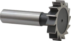 Interstate - 1-3/8" Diam x 5/16" Face Width, High Speed Steel, 14 Teeth, Shank Connection Woodruff Keyseat Cutter - Uncoated, 2-5/16" OAL x 1/2" Shank, Straight Teeth, ANSI 1011, Old Standard 23 - Exact Tool & Supply