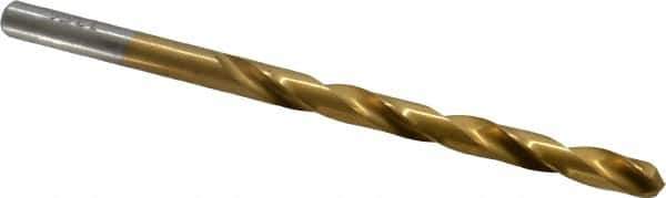 Chicago-Latrobe - 13/64" 135° High Speed Steel Jobber Drill - TiN Finish, Right Hand Cut, Spiral Flute, Straight Shank, 3-5/8" OAL, Split Point - Exact Tool & Supply
