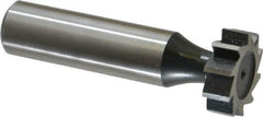 Interstate - 3/4" Diam x 1/4" Face Width, High Speed Steel, 10 Teeth, Shank Connection Woodruff Keyseat Cutter - Uncoated, 2-1/4" OAL x 1/2" Shank, Straight Teeth, ANSI 806, Old Standard 91 - Exact Tool & Supply