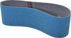 Norton - 3" Wide x 21" OAL, 50 Grit, Zirconia Alumina Abrasive Belt - Zirconia Alumina, Coarse, Coated, Y Weighted Cloth Backing, Series 3X - Exact Tool & Supply