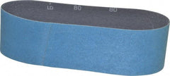 Norton - 3" Wide x 24" OAL, 80 Grit, Zirconia Alumina Abrasive Belt - Zirconia Alumina, Medium, Coated, Y Weighted Cloth Backing, Series 3X - Exact Tool & Supply