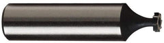Made in USA - 1-3/8" Diam x 5/16" Face Width, Carbide-Tipped, 8 Teeth, Shank Connection Woodruff Keyseat Cutter - TiN Finish, 2-5/16" OAL x 1/2" Shank, Straight Teeth, ANSI 1011, Old Standard 23 - Exact Tool & Supply