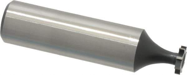Interstate - 5/16" Diam x 1/16" Face Width, High Speed Steel, 6 Teeth, Shank Connection Woodruff Keyseat Cutter - Uncoated, 2-1/16" OAL x 1/2" Shank, Straight Teeth, ANSI 202-1/2, Old Standard 206 - Exact Tool & Supply