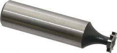 Interstate - 3/8" Diam x 1/16" Face Width, High Speed Steel, 6 Teeth, Shank Connection Woodruff Keyseat Cutter - Uncoated, 2-1/16" OAL x 1/2" Shank, Straight Teeth, ANSI 203, Old Standard 211 - Exact Tool & Supply