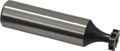 Interstate - 3/8" Diam x 3/32" Face Width, High Speed Steel, 6 Teeth, Shank Connection Woodruff Keyseat Cutter - Uncoated, 2-3/32" OAL x 1/2" Shank, Straight Teeth, ANSI 303, Old Standard 212 - Exact Tool & Supply