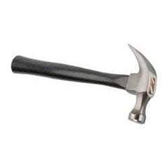 Stanley - 13/16 Lb Head, Curved Claw Nail Hammer - 12-19/64" OAL, Carbon Steel Head, Smooth Face, Wood Handle - Exact Tool & Supply