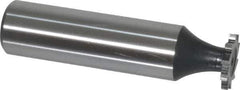 Interstate - 1/2" Diam x 1/16" Face Width, Cobalt, 10 Teeth, Shank Connection Woodruff Keyseat Cutter - Uncoated, 2-1/16" OAL x 1/2" Shank, Straight Teeth, ANSI 204, Old Standard 1 - Exact Tool & Supply