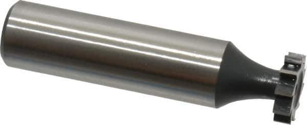 Interstate - 1/2" Diam x 1/8" Face Width, Cobalt, 10 Teeth, Shank Connection Woodruff Keyseat Cutter - Uncoated, 2-1/8" OAL x 1/2" Shank, Straight Teeth, ANSI 404, Old Standard 3 - Exact Tool & Supply