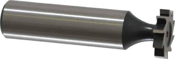 Interstate - 5/8" Diam x 1/8" Face Width, Cobalt, 8 Teeth, Shank Connection Woodruff Keyseat Cutter - Uncoated, 2-1/8" OAL x 1/2" Shank, Straight Teeth, ANSI 405, Old Standard 5 - Exact Tool & Supply