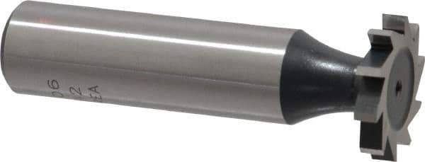 Interstate - 3/4" Diam x 1/8" Face Width, Cobalt, 10 Teeth, Shank Connection Woodruff Keyseat Cutter - Uncoated, 2-1/8" OAL x 1/2" Shank, Straight Teeth, ANSI 406, Old Standard 7 - Exact Tool & Supply