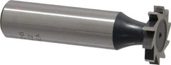 Interstate - 3/4" Diam x 1/8" Face Width, Cobalt, 10 Teeth, Shank Connection Woodruff Keyseat Cutter - Uncoated, 2-1/8" OAL x 1/2" Shank, Straight Teeth, ANSI 406, Old Standard 7 - Exact Tool & Supply