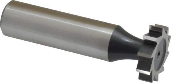 Interstate - 3/4" Diam x 3/16" Face Width, Cobalt, 10 Teeth, Shank Connection Woodruff Keyseat Cutter - Uncoated, 2-3/16" OAL x 1/2" Shank, Straight Teeth, ANSI 606, Old Standard 9 - Exact Tool & Supply