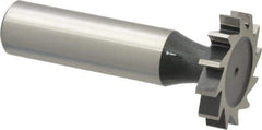Interstate - 1" Diam x 3/16" Face Width, Cobalt, 12 Teeth, Shank Connection Woodruff Keyseat Cutter - Uncoated, 2-3/16" OAL x 1/2" Shank, Straight Teeth, ANSI 608, Old Standard 13 - Exact Tool & Supply