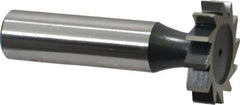 Interstate - 1" Diam x 7/32" Face Width, Cobalt, 12 Teeth, Shank Connection Woodruff Keyseat Cutter - Uncoated, 2-7/32" OAL x 1/2" Shank, Straight Teeth, ANSI 708, Old Standard 14 - Exact Tool & Supply