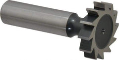 Interstate - 1-1/8" Diam x 1/4" Face Width, Cobalt, 12 Teeth, Shank Connection Woodruff Keyseat Cutter - Uncoated, 2-1/4" OAL x 1/2" Shank, Straight Teeth, ANSI 809, Old Standard 18 - Exact Tool & Supply