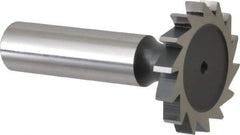 Interstate - 1-1/4" Diam x 3/16" Face Width, Cobalt, 14 Teeth, Shank Connection Woodruff Keyseat Cutter - Uncoated, 2-3/16" OAL x 1/2" Shank, Straight Teeth, ANSI 610, Old Standard 19 - Exact Tool & Supply