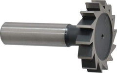 Interstate - 1-1/2" Diam x 5/16" Face Width, Cobalt, 16 Teeth, Shank Connection Woodruff Keyseat Cutter - Uncoated, 2-5/16" OAL x 1/2" Shank, Straight Teeth, ANSI 1012, Old Standard 25 - Exact Tool & Supply