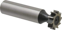 Interstate - 5/8" Diam x 3/16" Face Width, Cobalt, 8 Teeth, Shank Connection Woodruff Keyseat Cutter - Uncoated, 2-3/16" OAL x 1/2" Shank, Straight Teeth, ANSI 605, Old Standard 61 - Exact Tool & Supply