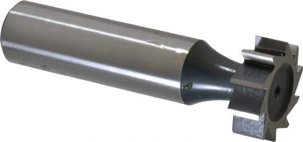 Interstate - 3/4" Diam x 1/4" Face Width, Cobalt, 10 Teeth, Shank Connection Woodruff Keyseat Cutter - Uncoated, 2-1/4" OAL x 1/2" Shank, Straight Teeth, ANSI 806, Old Standard 91 - Exact Tool & Supply