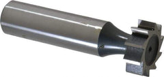 Interstate - 3/4" Diam x 1/4" Face Width, Cobalt, 10 Teeth, Shank Connection Woodruff Keyseat Cutter - Uncoated, 2-1/4" OAL x 1/2" Shank, Straight Teeth, ANSI 806, Old Standard 91 - Exact Tool & Supply