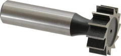 Interstate - 1" Diam x 3/8" Face Width, Cobalt, 12 Teeth, Shank Connection Woodruff Keyseat Cutter - Uncoated, 2-3/8" OAL x 1/2" Shank, Straight Teeth, ANSI 1208, Old Standard 152 - Exact Tool & Supply