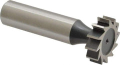 Interstate - 7/8" Diam x 1/4" Face Width, Cobalt, 10 Teeth, Shank Connection Woodruff Keyseat Cutter - Uncoated, 2-1/4" OAL x 1/2" Shank, Straight Teeth, ANSI 807, Old Standard A - Exact Tool & Supply